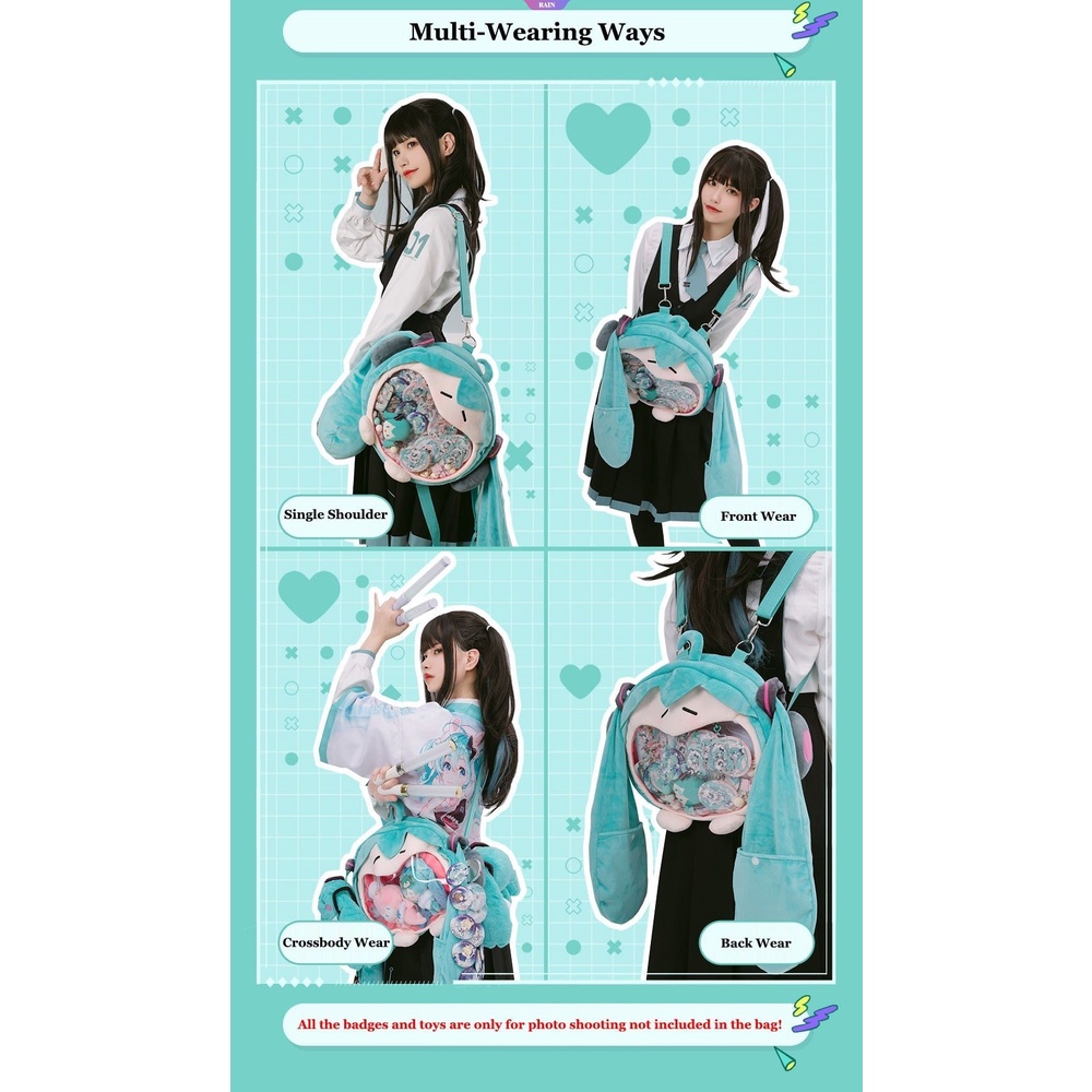Ba Lô Hoạt Hình Hatsune Miku Đáng Yêu Dành Cho Bé Gái Đi Học [RAIN]
