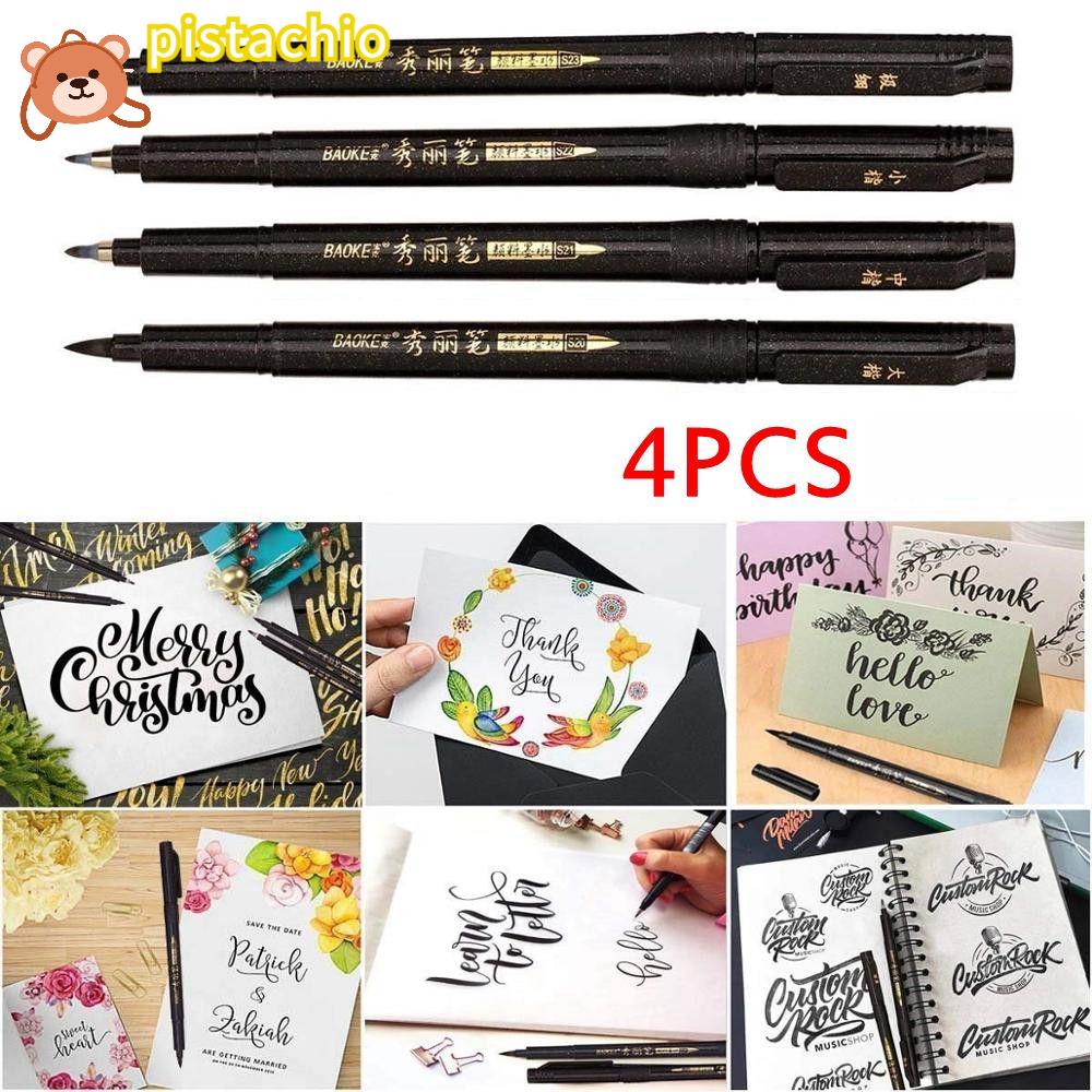 PISTA Bộ 4 Bút Mực Dùng Để Viết Thư Pháp