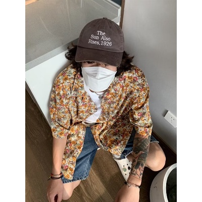 Áo Sơ Mi Lụa Lạnh Cao Cấp Tay Ngắn Phong Cách Retro Anh Quốc Cho Nam Giới