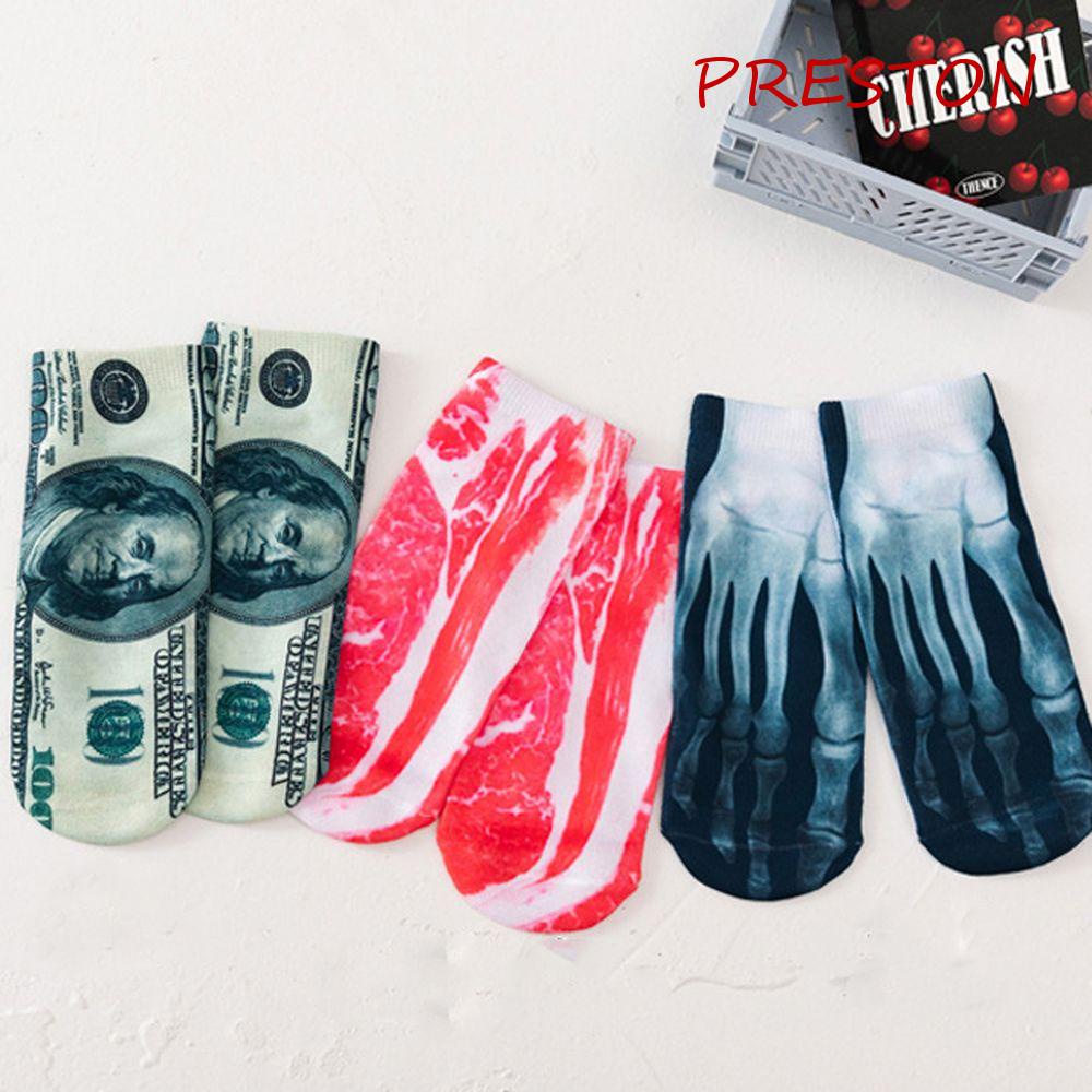 Tất Hoạ Tiết Đô La Và Mặt Cười Thiết Kế Sáng Tạo Vui Nhộn Thời Trang Harajuku