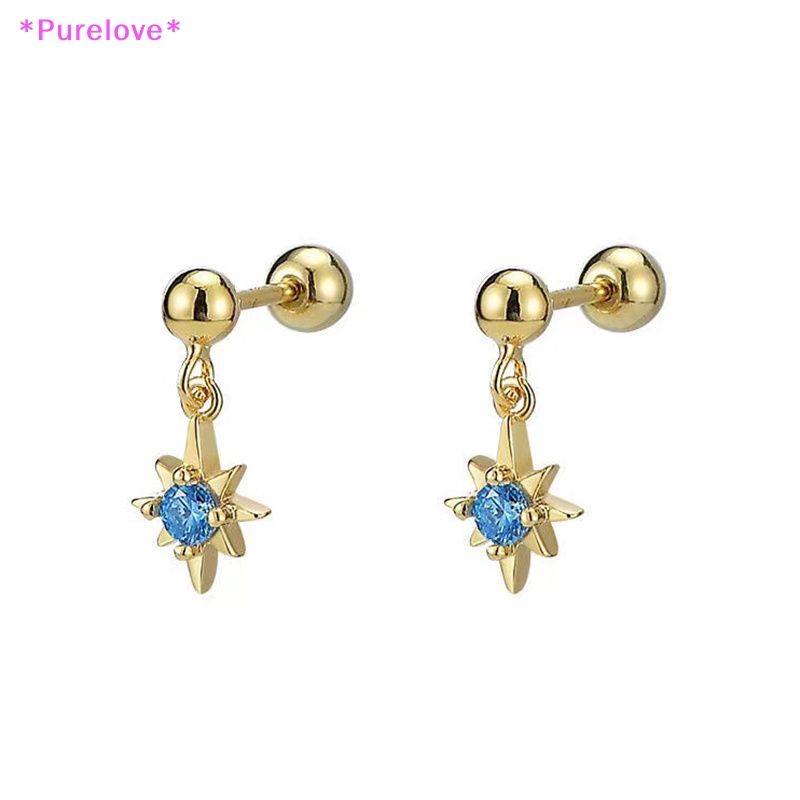 Khuyên Tai Helix Đính Đá Zircon Hình Ngôi Sao Thời Trang Cho Nam Và Nữ Mới