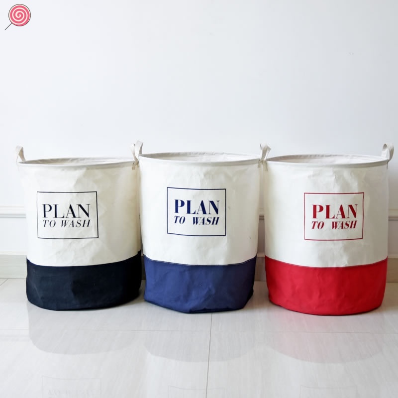Giỏ Đựng Đồ Giặt / Đồ Chơi Bằng Vải Lanh Chống Nước Kích Thước Lớn Có Thể Gấp Gọn