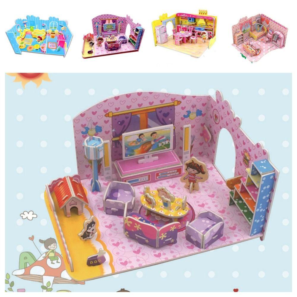 Mô Hình Giấy 3d Trang Trí Nhà Búp Bê