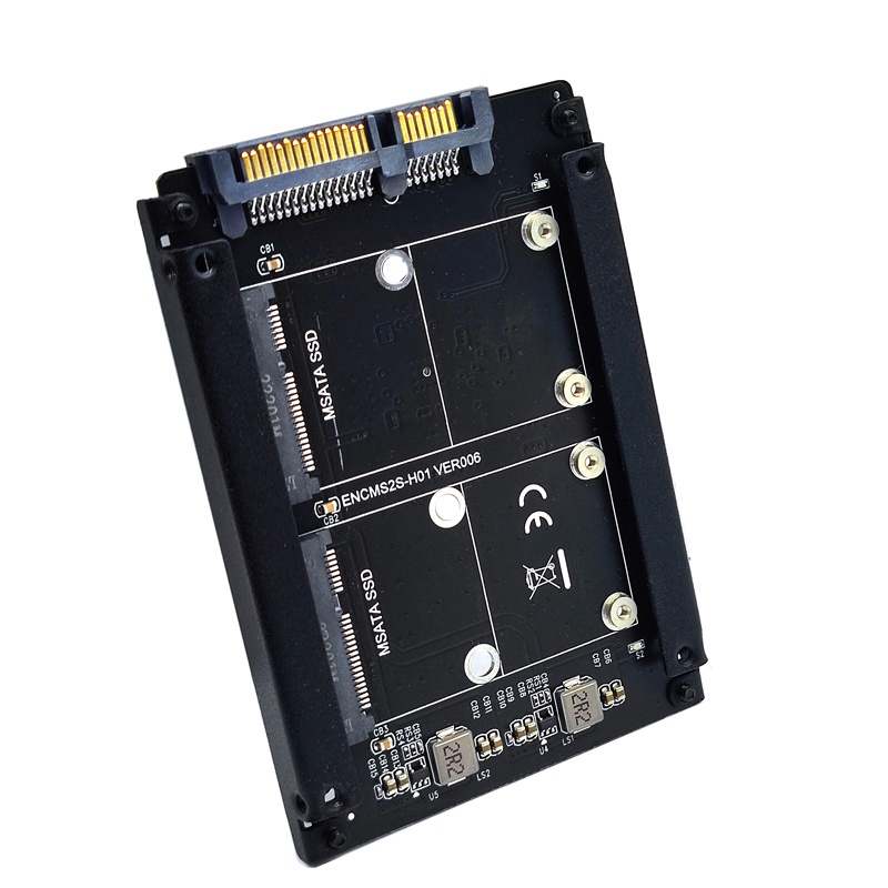 Bộ chuyển đổi mSATA sang SATA kép mSATA sang 2.5 SATA 3.0 6Gbps Ổ cắm bảng thẻ chuyển đổi Đèn báo LE
