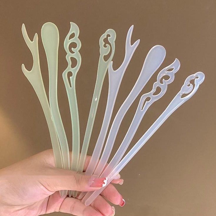 Trâm Cài Tóc Acrylic Màu Xanh Lá Cổ Điển Thời Trang Hè 2023 Dành Cho Bạn Gái