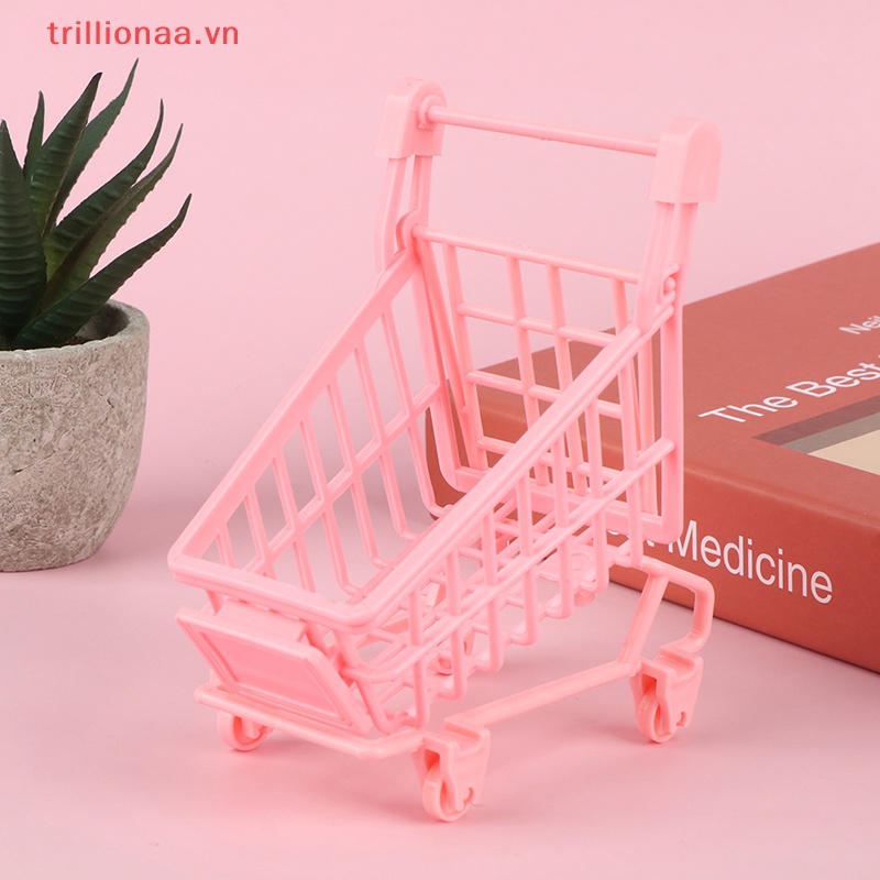 Mô Hình Xe Đẩy Mua Sắm Mini Tỉ Lệ 1: 12 Trang Trí Nhà Búp Bê