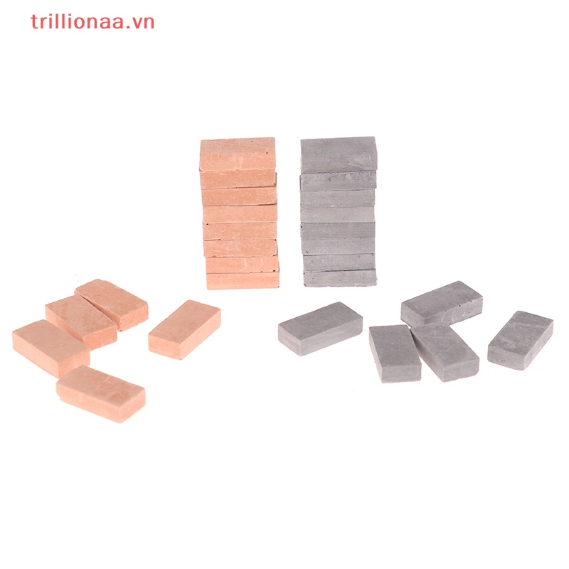 Set 50 Viên Gạch Nhân Tạo mini Tỉ Lệ 1 / 16 Dùng Để Trang Trí Nhà Búp Bê