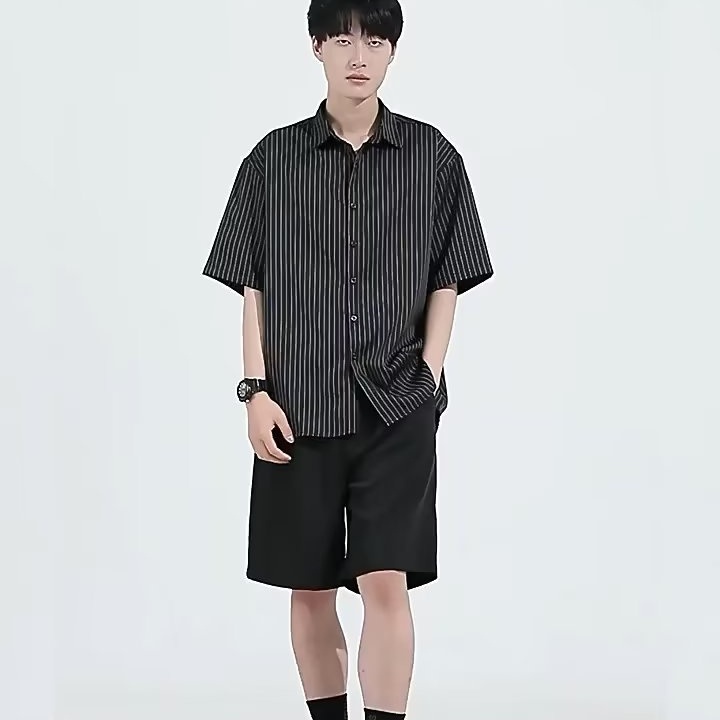 Áo Sơ Mi Lụa Mỏng In Họa Tiết Ngôi Sao Thời Trang Xuân Hè Cho Nam