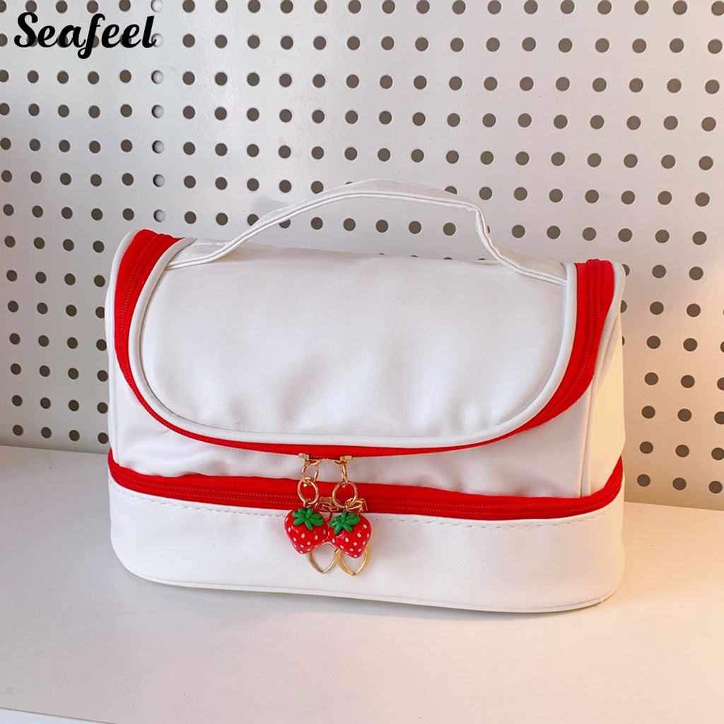 Túi Đựng Bút Chì Hai Lớp Chống Bụi In Họa Tiết Thỏ Đáng Yêu