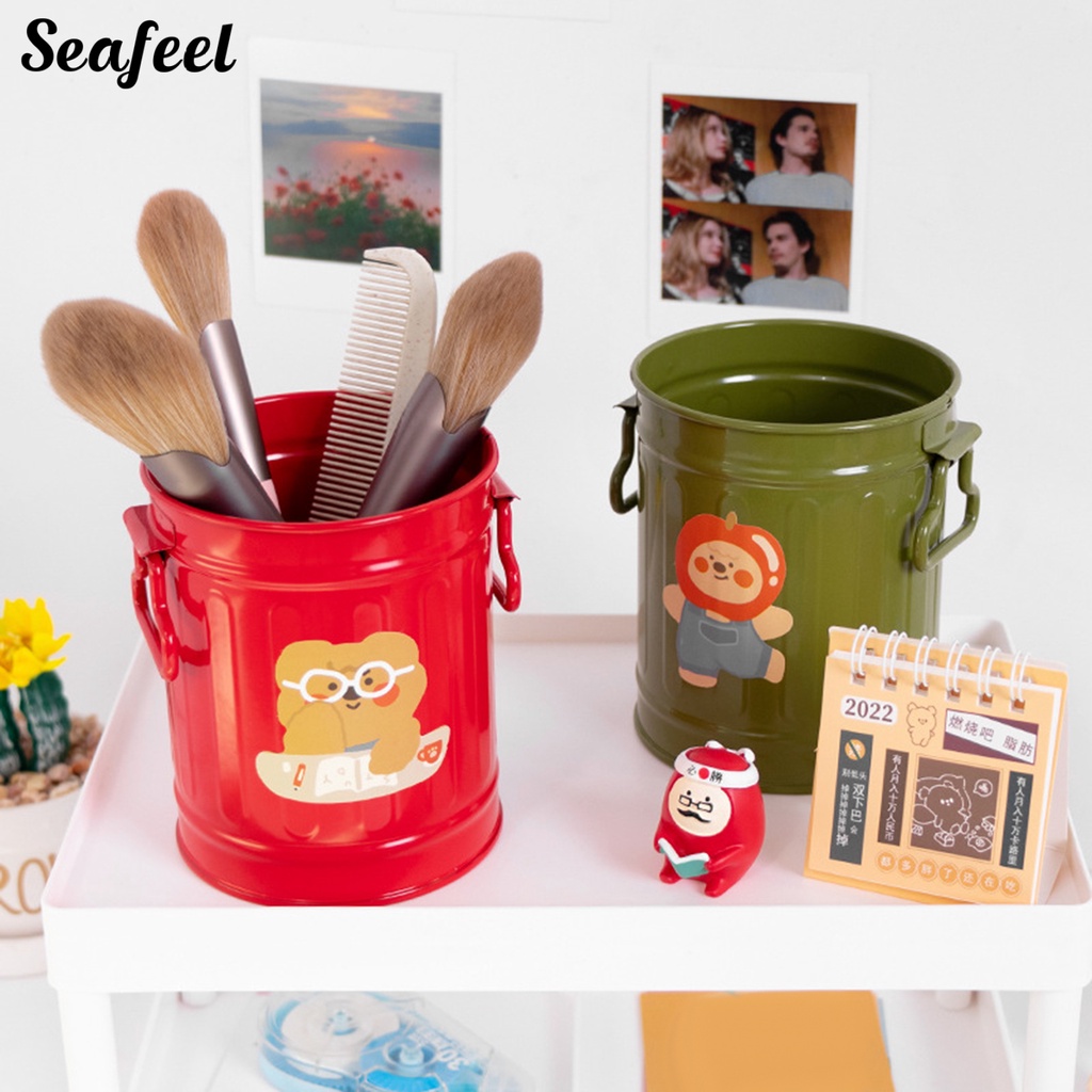 Giá Đỡ Cọ Trang Điểm Bằng Sắt Sức Chứa Lớn Dễ Thương Cho Học Sinh