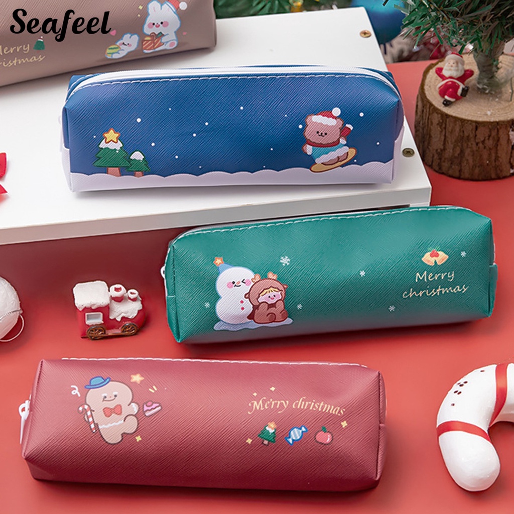 Túi Đựng Bút Chì / Mỹ Phẩm In Họa Tiết Hoạt Hình Gấu / Thỏ Dễ Thương Cho Học Sinh