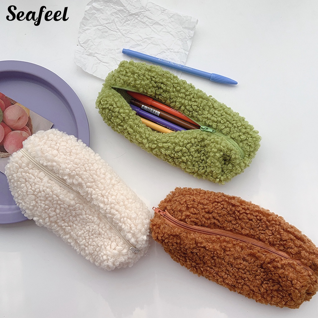 Túi Đựng Bút Bằng Vải Bông Chống Bụi Sức Chứa Lớn Dễ Thương Có Thể Tái Sử Dụng