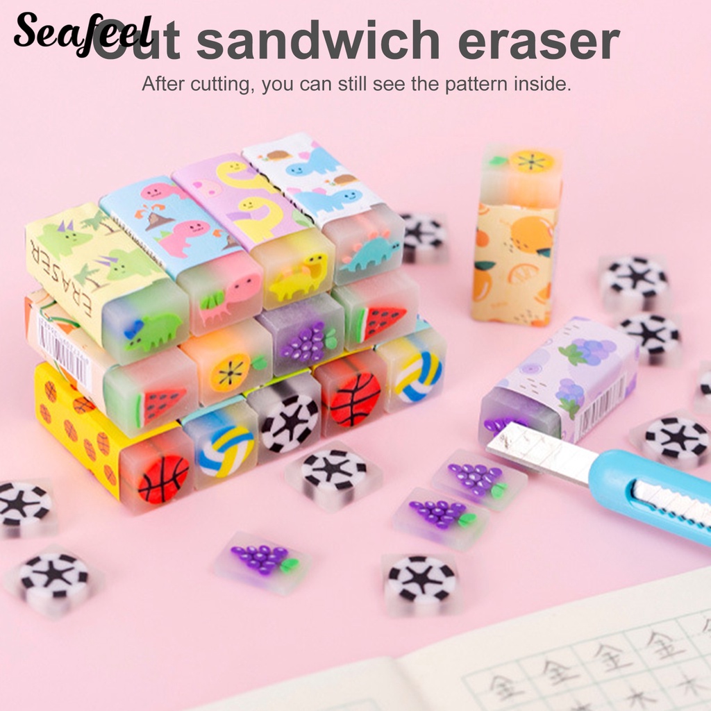 Cục Tẩy Mini Không Để Lại Dấu Vết Họa Tiết Trái Cây Hoạt Hình Dành Cho Học Sinh