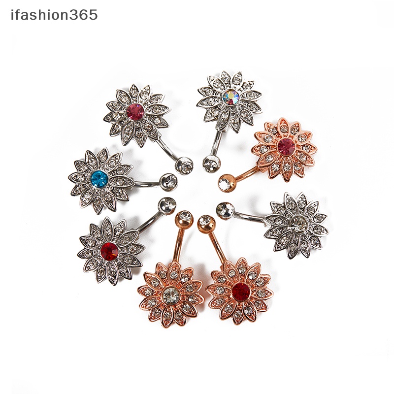 Khuyên Rốn Hình Hoa Đính Đá Pha Lê Thời Trang Cho Nữ ifashion365
