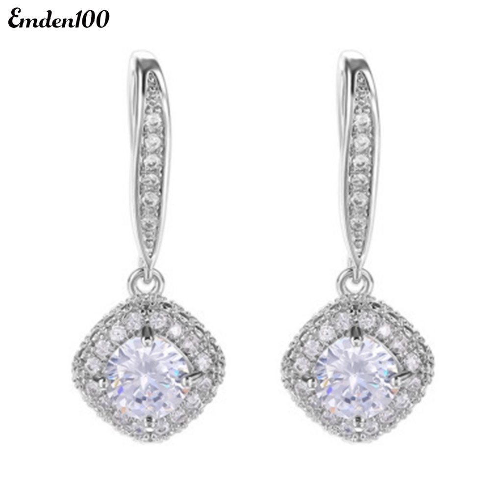 Đôi Khuyên Tai Dài Đính Đá Thời Trang Cho Nữ