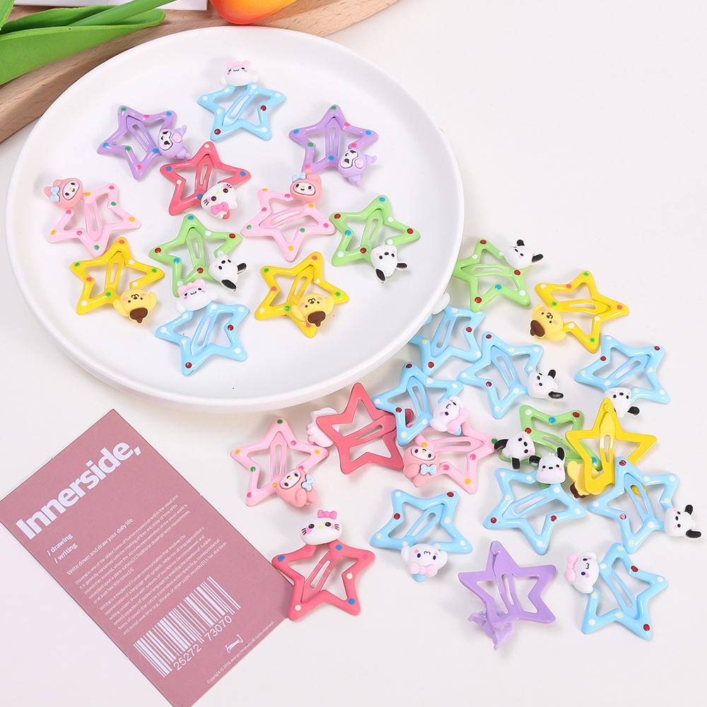 Kẹp tóc kiểu ins / anime dễ thương sanrios kuromi my melody hairpin / kids bb barrettes / girl broken hair bangs side clip / five-pointed star hairpin phụ kiện tóc