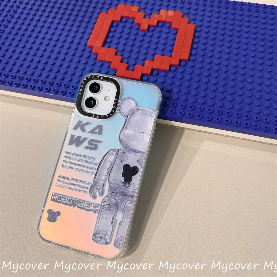 Ốp Điện Thoại Silicon Mềm Hình Kaws Màu Gradient Lấp Lánh Cho iPhone 14 13 12 11 Pro Max X XR Xs Max 6 7 8 Plus