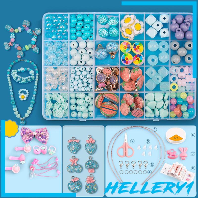 Bộ Hạt Acrylic Nhiều Màu Sắc Dùng Làm Trang Sức Cho Bé
