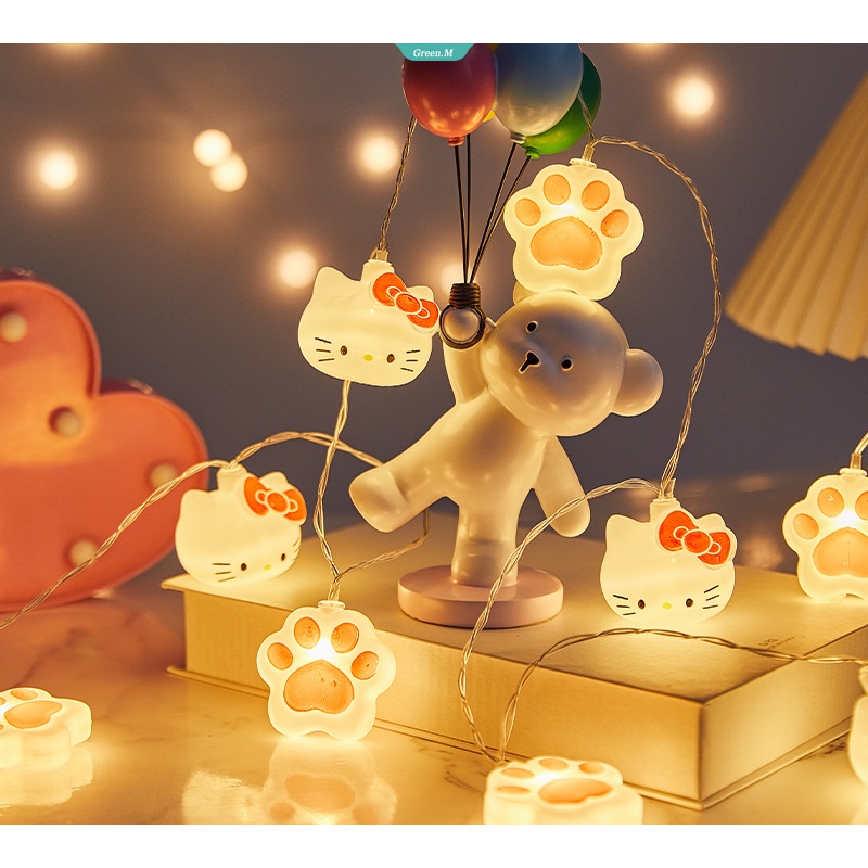 Dây Đèn Hình Nhân Vật Hoạt Hình Sanrio Hello Kitty Phát Sáng Trang Trí Phòng Ngủ