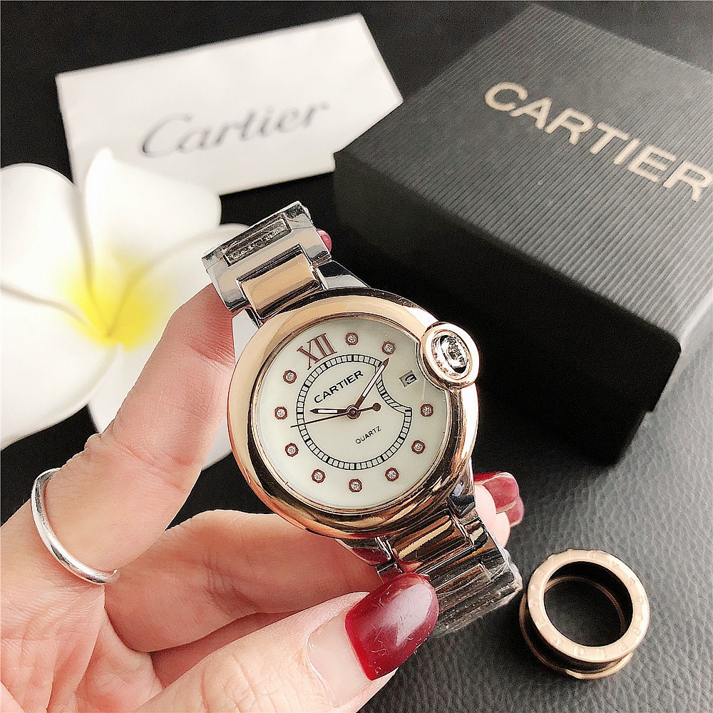 Đồng Hồ Quartz Nữ Hiển Thị Ngày Dây Thép Thời Trang