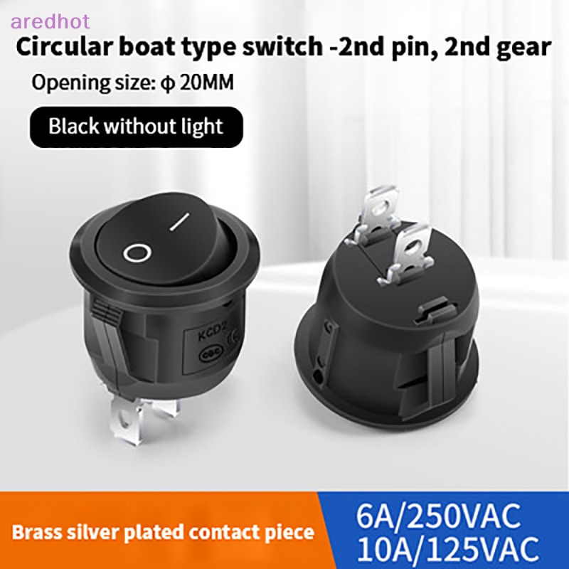Công Tắc Bật / Tắt Đèn Hình Tròn Chống Thấm Nước Chất Lượng Cao 6A 250V 20mm 2 / 3 Feet 2 / 3 Mới