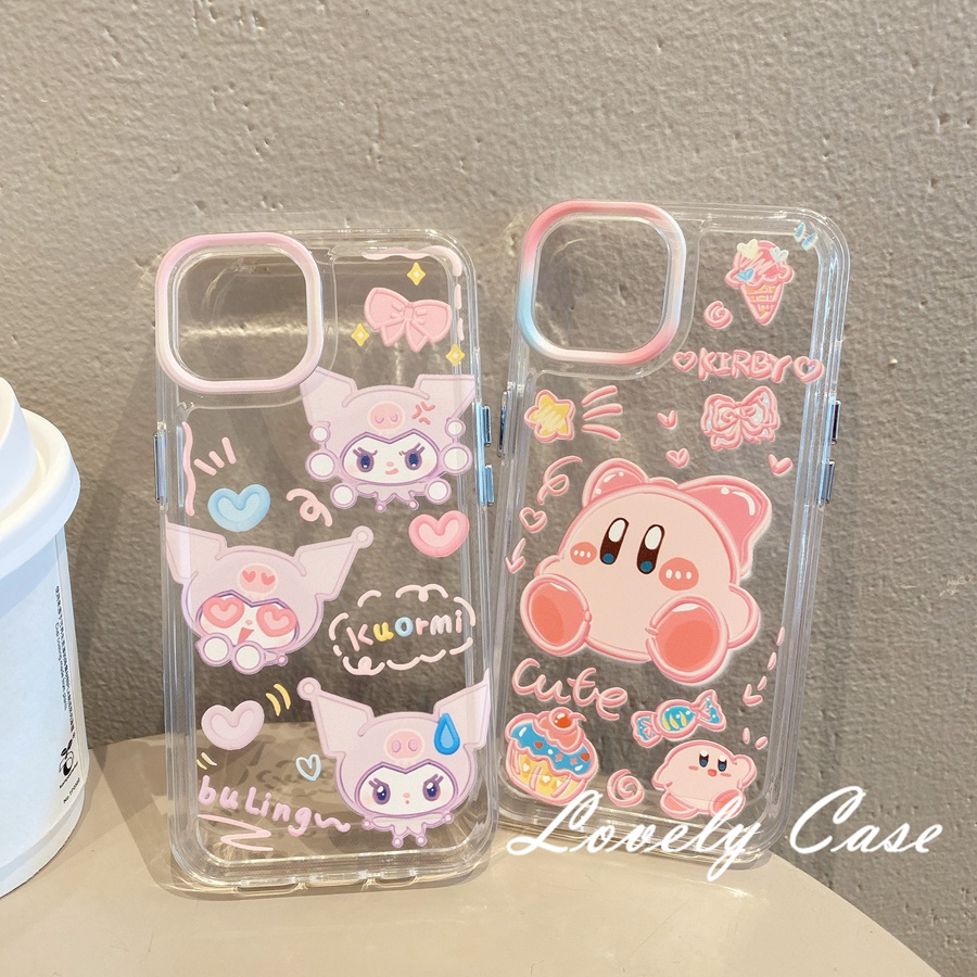 Ốp Điện Thoại Nhựa Acrylic Mềm Hình Hello kitty Và Kirby Cho IPhone 14 13 12 11 Pro Max X XR Xs Max 7 8 Plus SE 2020