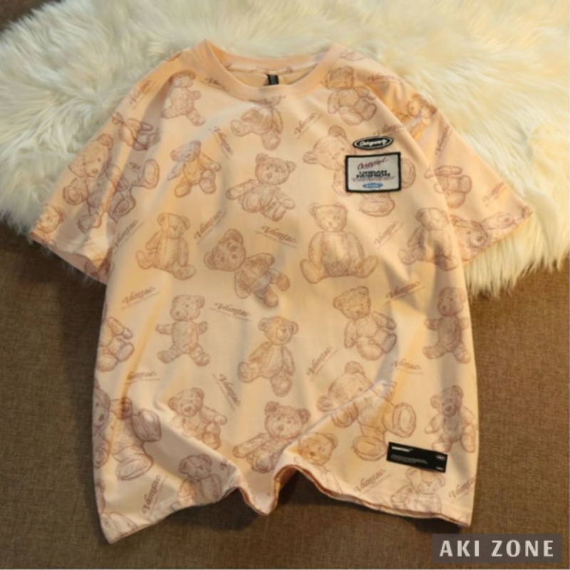 Áo Thun Tay Ngắn Dáng Rộng plus Size Phong Cách Harajuku Cho Nam Nữ 100 kg-150kg