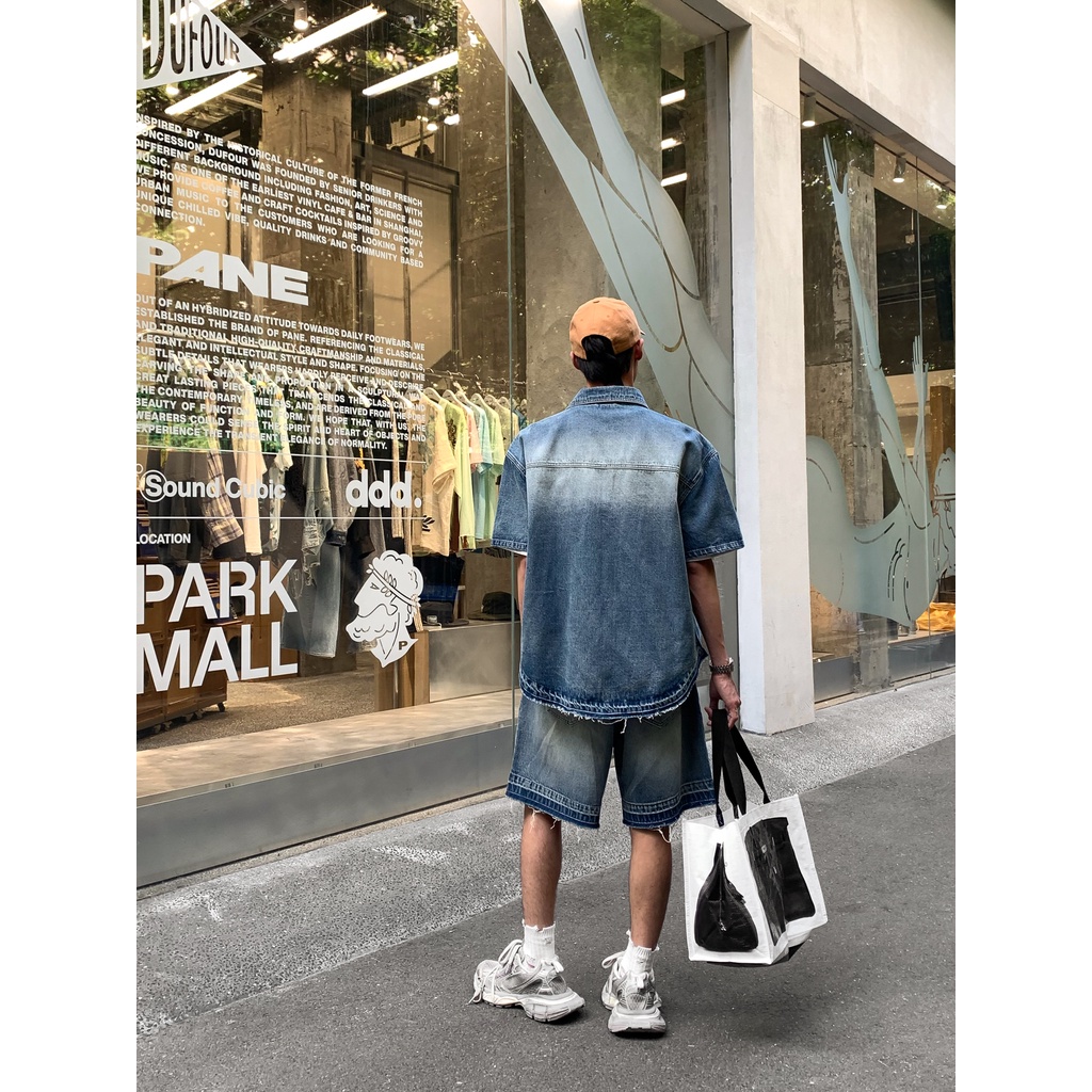 Áo Khoác Denim Tay Ngắn Phong Cách Retro Mỹ Thời Trang Mùa Hè Mới