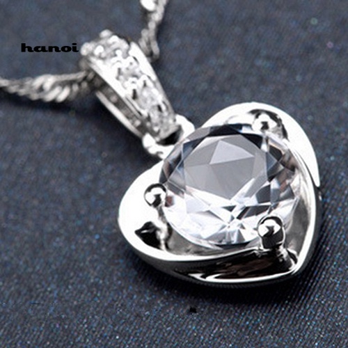 Vòng cổ MặT HìNh TráI Tim ĐíNh Kim Cương Giả ThờI Trang Cho Nữ