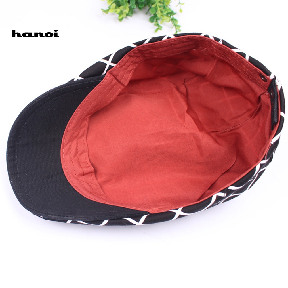 Mũ Beret Họa Tiết Caro Thời Trang Cho Nam Nữ