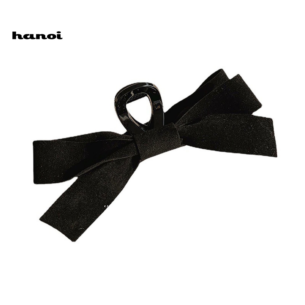 Kẹp Tóc Dạng Nơ Màu Trơn Co Giãn Tốt Có Răng Kẹp Dành Cho Nữ
