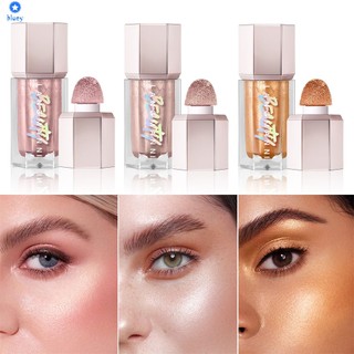 Langmanni Highlighter Blush High Glow Liquid Sequins Pearlescent Earth Color Fine Glow Trang điểm khuôn mặt 【bluey】