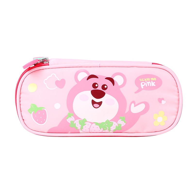 DISNEY Túi Đựng Bút Đa Năng Cỡ Lớn In Hoạt Hình Gấu / Dâu Tây Dễ Thương Cho Học Sinh