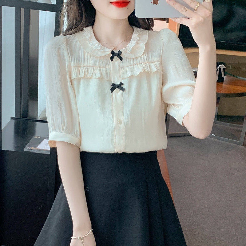 Áo Sơ Mi Ngắn Tay Dáng Rộng Thời Trang Mùa Hè Hàn Quốc Dành Cho Nữ