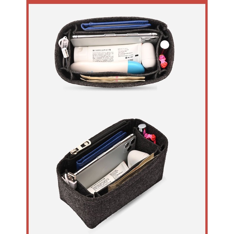 Lót túi LV vanity chia ngăn túi