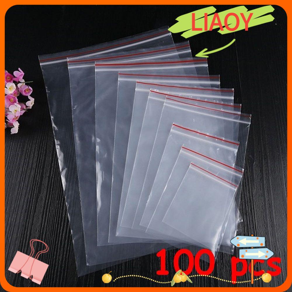 Bộ 100 túi mini zip bằng nhựa PE dán miệng tự dính