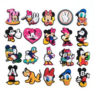 Mickey và Minnie dễ thương sticker dép crocs charm crocs jibbitz để trang trí dép chữ h crocs dép lê dép tổ ong