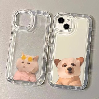 Mềm Ốp Điện Thoại tpu Dẻo Trong Suốt Họa Tiết Chú Chó / Mèo Dễ Thương Cho iphone 14 13 11 12 pro xs max x xr 7 + 8 plus