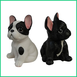Đồ trang trí nội thất xe hơi hình chó bull pháp mini bằng gỗ