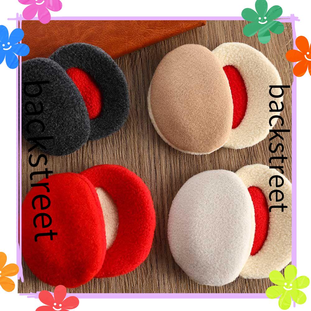 Miếng bịt tai giữ ấm vào mùa đông không dây chất liệu vải lông cừu nhiều màu sắc cho người lớn và trẻ em