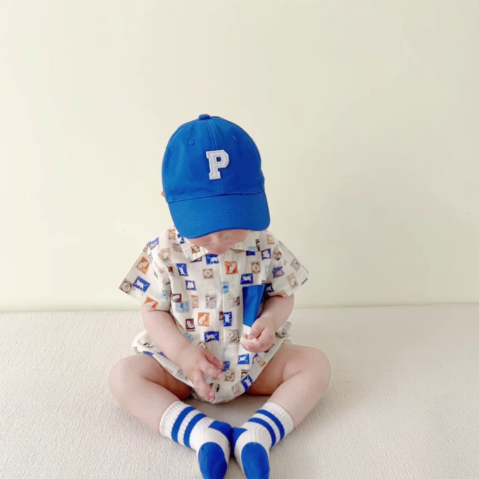 Áo Liền Quần Tam Giác Tay Ngắn In Họa Tiết Động Vật Hoạt Hình Siêu Dễ Thương Thời Trang Mùa Hè Cho Bé Sơ Sinh Từ 0 -