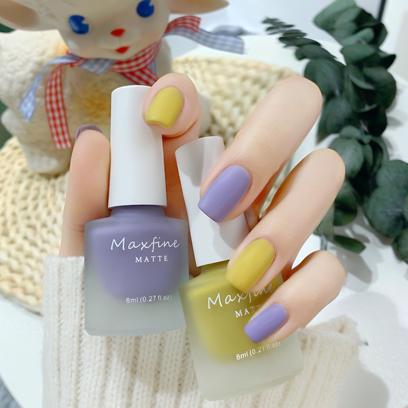 Sơn Móng Tay Màu Lì Tự Nhiên Không Phai Màu Chống Khô Móng Tay