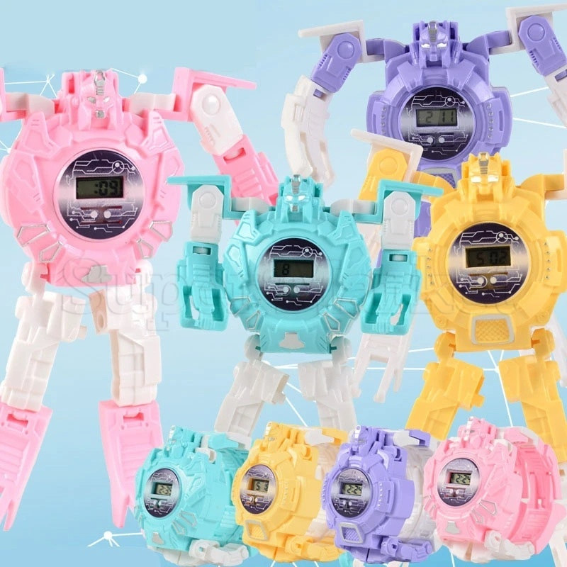 Đồng Hồ Đeo Tay Điện Tử Hình Robot Hoạt Hình Sáng Tạo Có Thể Điều Chỉnh Cho Bé