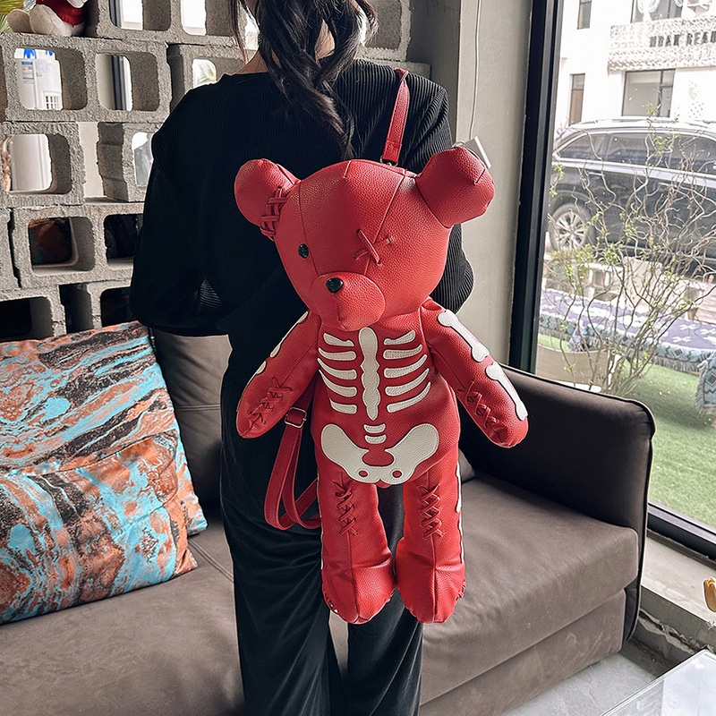 Ba Lô Hình Gấu Bông Phong Cách Harajuku Âu Mỹ Cho Nữ