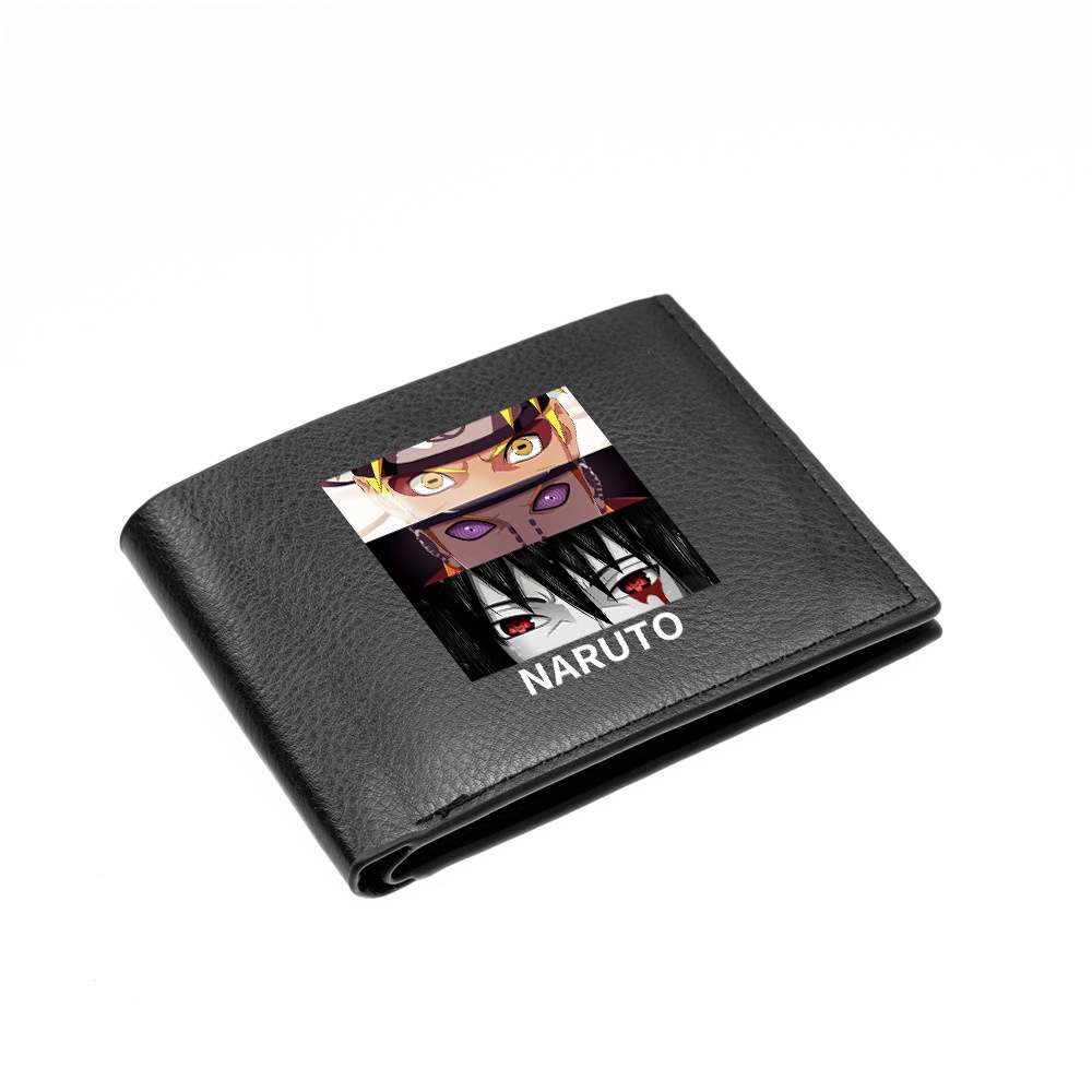Ví Da Pu Gập Đôi Dáng Ngắn In Hình Naruto Sasuke Sharingan Rasengan Kakashi Thời Trang Mới Làm Quà Tặng Cho Trẻ Em
