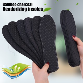 1 cặp đế lót giày thể thao bằng than tre mỏng nhẹ khử mùi thoáng khí