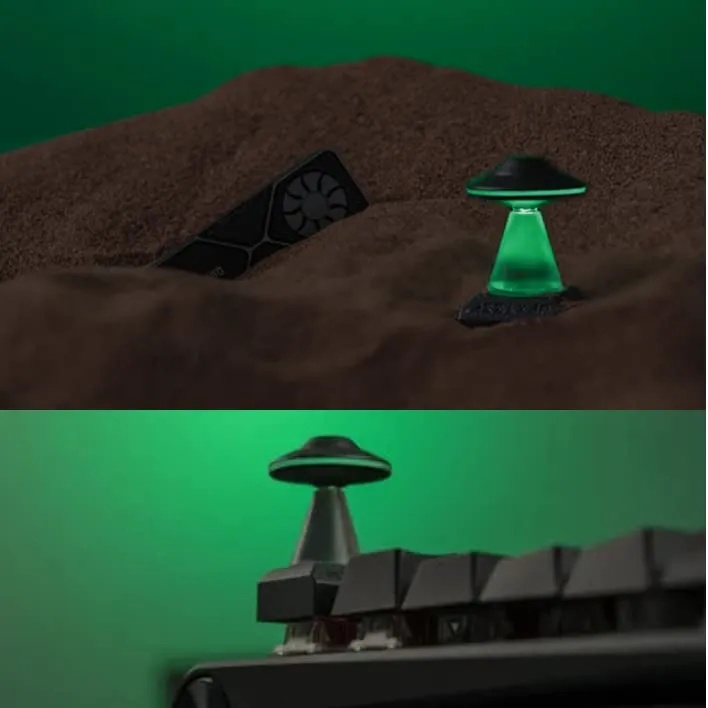 Nắp Công Tắc Thay Thế Cho Bàn Phím Cơ UFO Bằng Nhôm Trong Mờ Hình Người Ngoài Hành Tinh Vui Nhộn