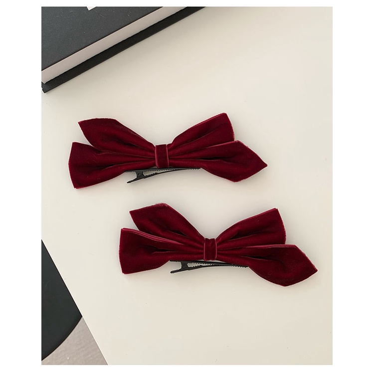 Kẹp Tóc Nơ Bằng Nhung Thời Trang Dành Cho Nữ