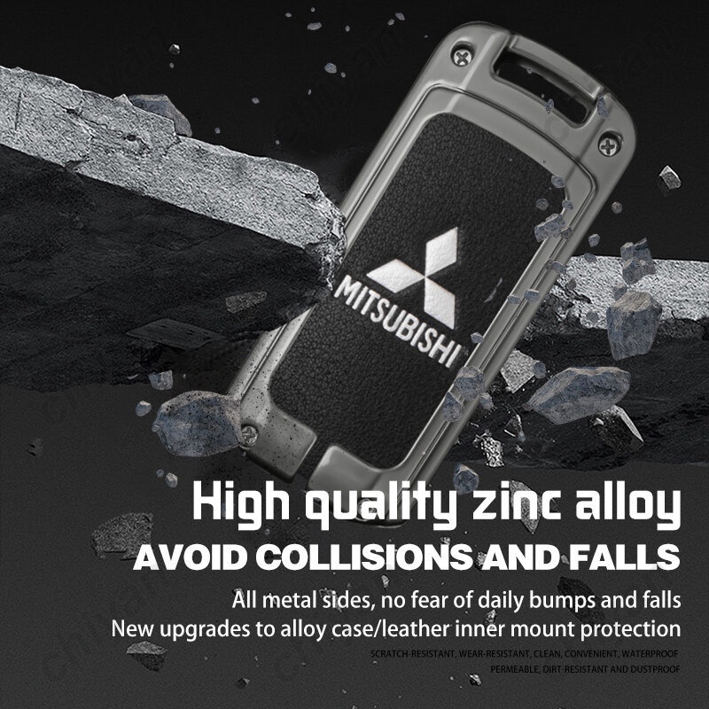 Vỏ Bọc Chìa Khóa Bằng Da Và Hợp Kim Kẽm Cao Cấp Sang Trọng Cho Mitsubishi ASX Xpander Cross Montero Pajero Outlander Sport Eclipse Strada Attrage Mirage L200