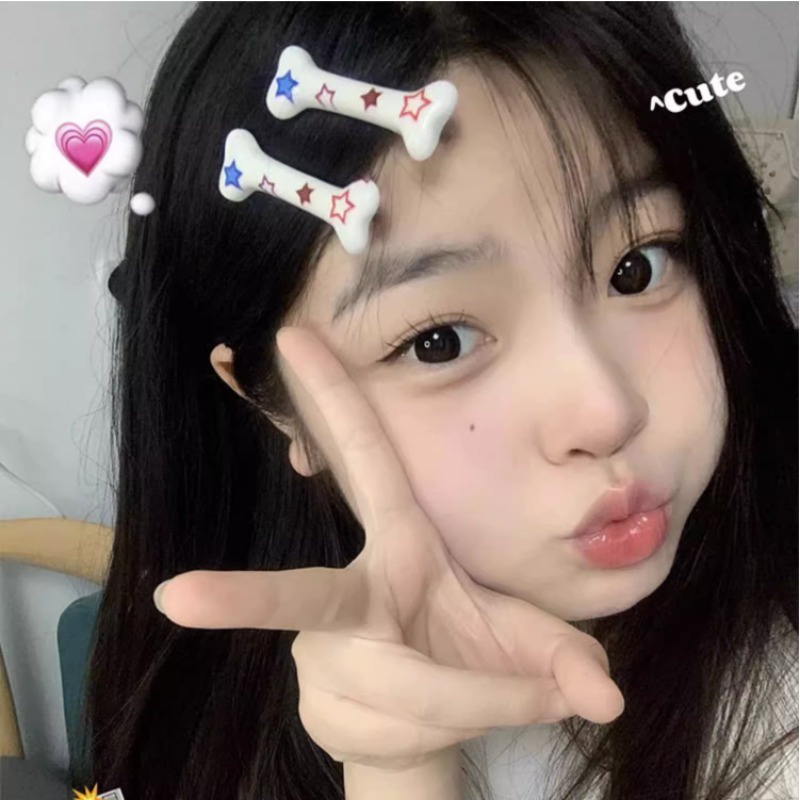 1 Kẹp Tóc Hình Xương Chó / Ngôi Sao / Xương Chó We Flower / Ngôi Sao Thời Trang Cho Nữ Y2K